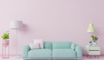 sala color rosa pastel