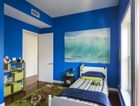 habitación azul para niño