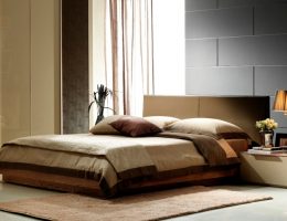 dormitorio moderno con cama color chocolate